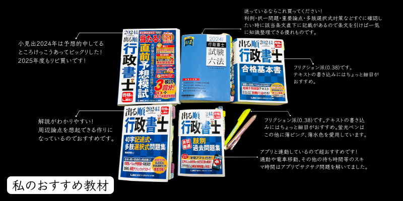 私のおすすめ教材解説(行政書士試験)